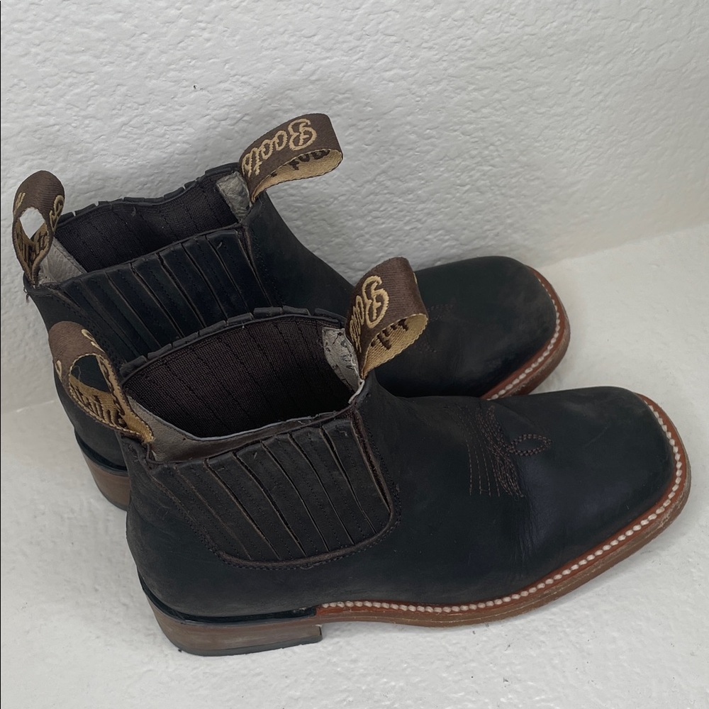 Wistom Western Brown Leather Kids Cowboy Boot 21 1/2 - Picture 4 of 8